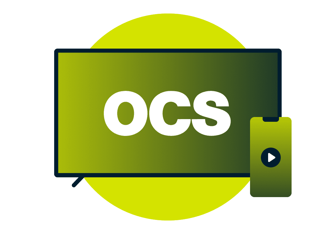 Regardez OCS sur une variété d'appareils.