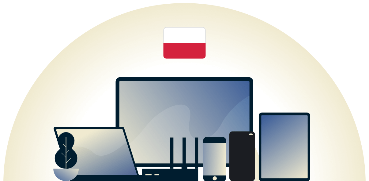 Polen-VPN, das eine Vielzahl von Geräten schützt.